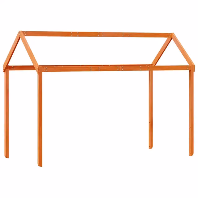 Tetto Letto per Bambini in Legno di Pino Massello Marrone Cera DESIGN IN L/P/H: 217 x 85,5 x 154 cm CFW7140110