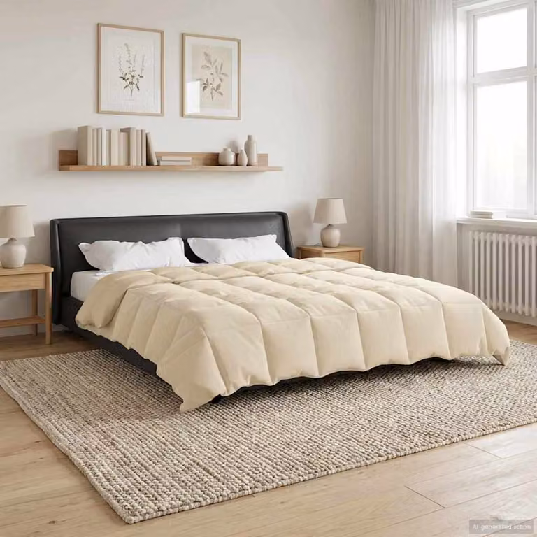 Piumone Completo Annuale 4 Stagioni vidaXL in Microfibra Reversibile e Traspirante, Beige, L/P: 240 x 220 cm