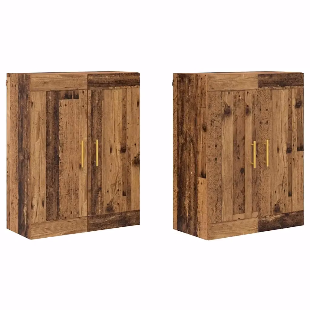 Set di 2 mobili a muro vidaXL in legno marrone opaco L: 69,5 cm, P: 34 cm, H: 90 cm – 2