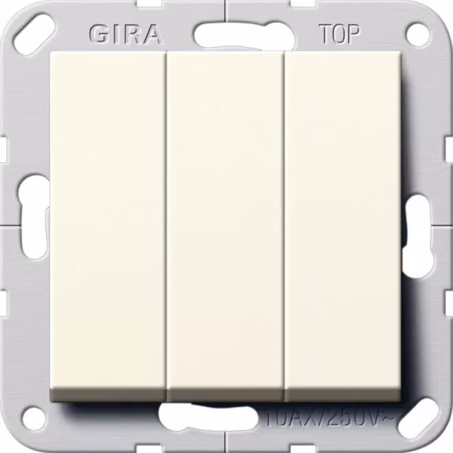 Gira 283001 Interruttore a bilanciere On/Off triplo Sistema 55 Bianco crema