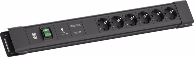 BACHMANN CONNECTUS 6xCEE7/3, 1xGVS-Plus 1xinterruttore 2,0m CEE7/7 Nero