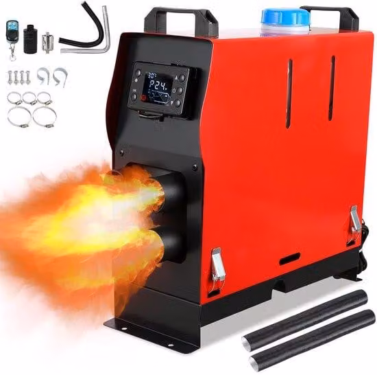 Centralina riscaldante diesel da 12V, 8KW - Sistema di riscaldamento e ventilazione all-in-one per auto, camion, autobus, barche, camper, caravan e veicoli ricreativi - Riscaldatore e ventilatore da 12V con telecomando e display LCD