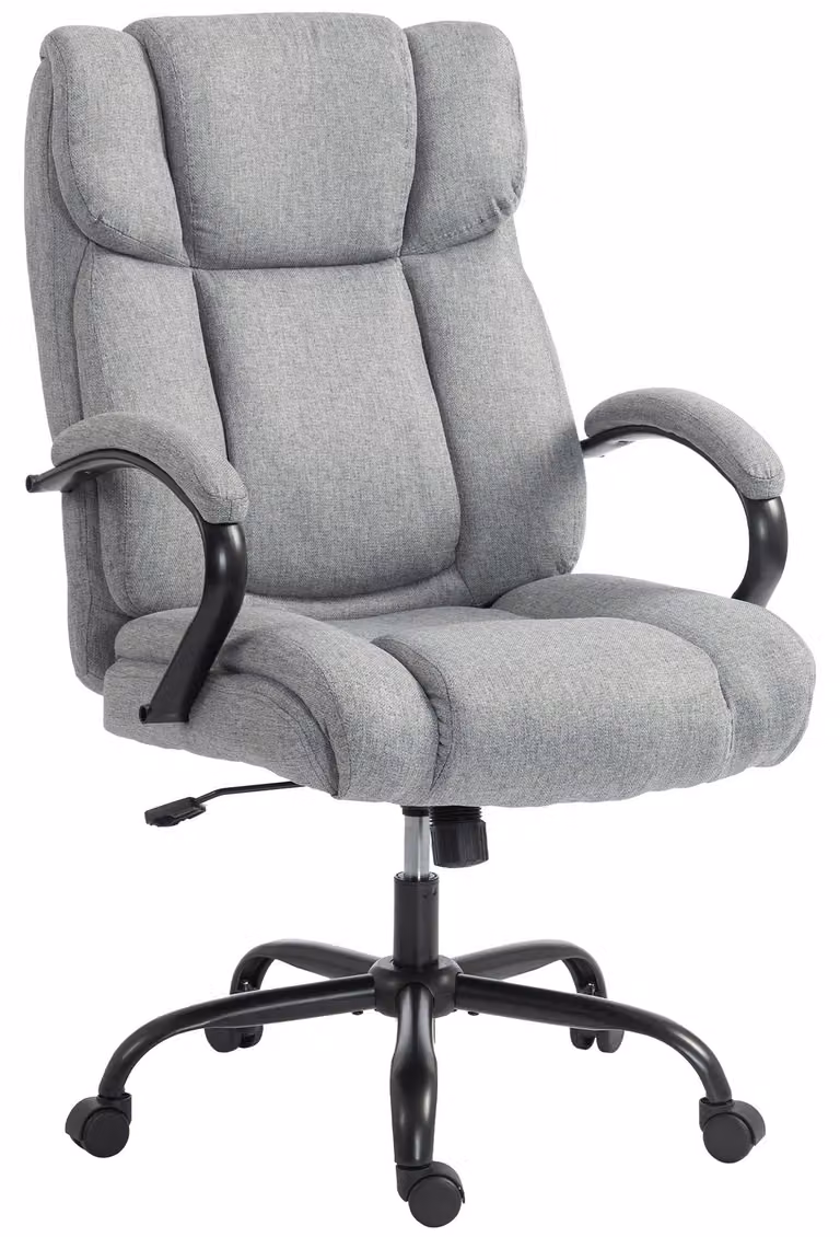 Vinsetto Sedia da ufficio girevole regolabile in altezza, portata 220 kg, grigio chiaro