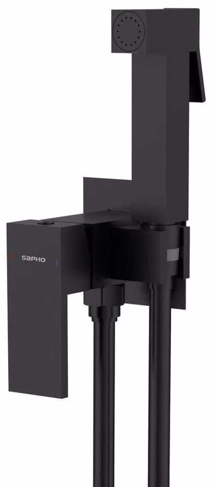 Miscelatore per bidet CUBEMIX con arresto doccia, nero opaco