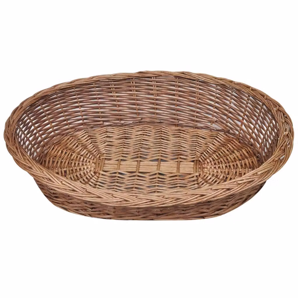 vidaXL Lettino per cani in vimini naturale 90 cm
