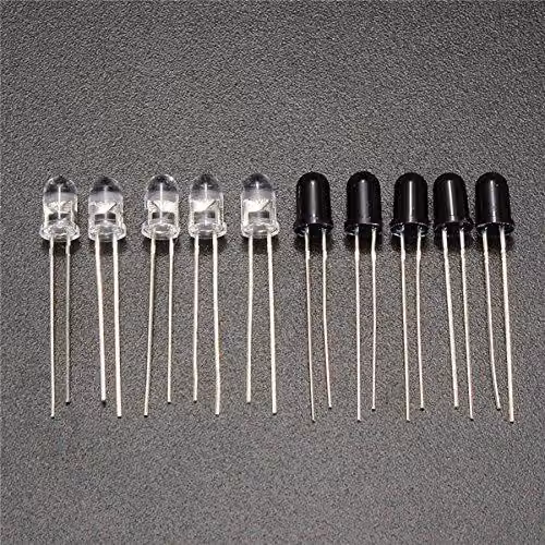 10 pezzi di diodi LED a infrarossi (IR) da 5 mm, lunghezza d'onda 940 nm, per trasmissione e ricezione