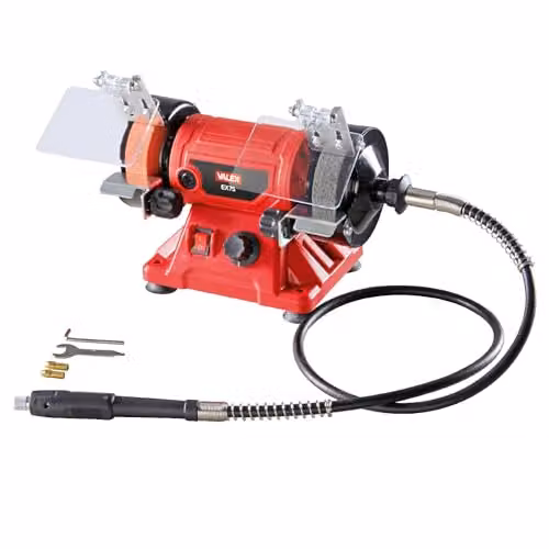 Valex Smerigliatrice da Banco Combinata EX75 Rosso 150W con Albero Flessibile