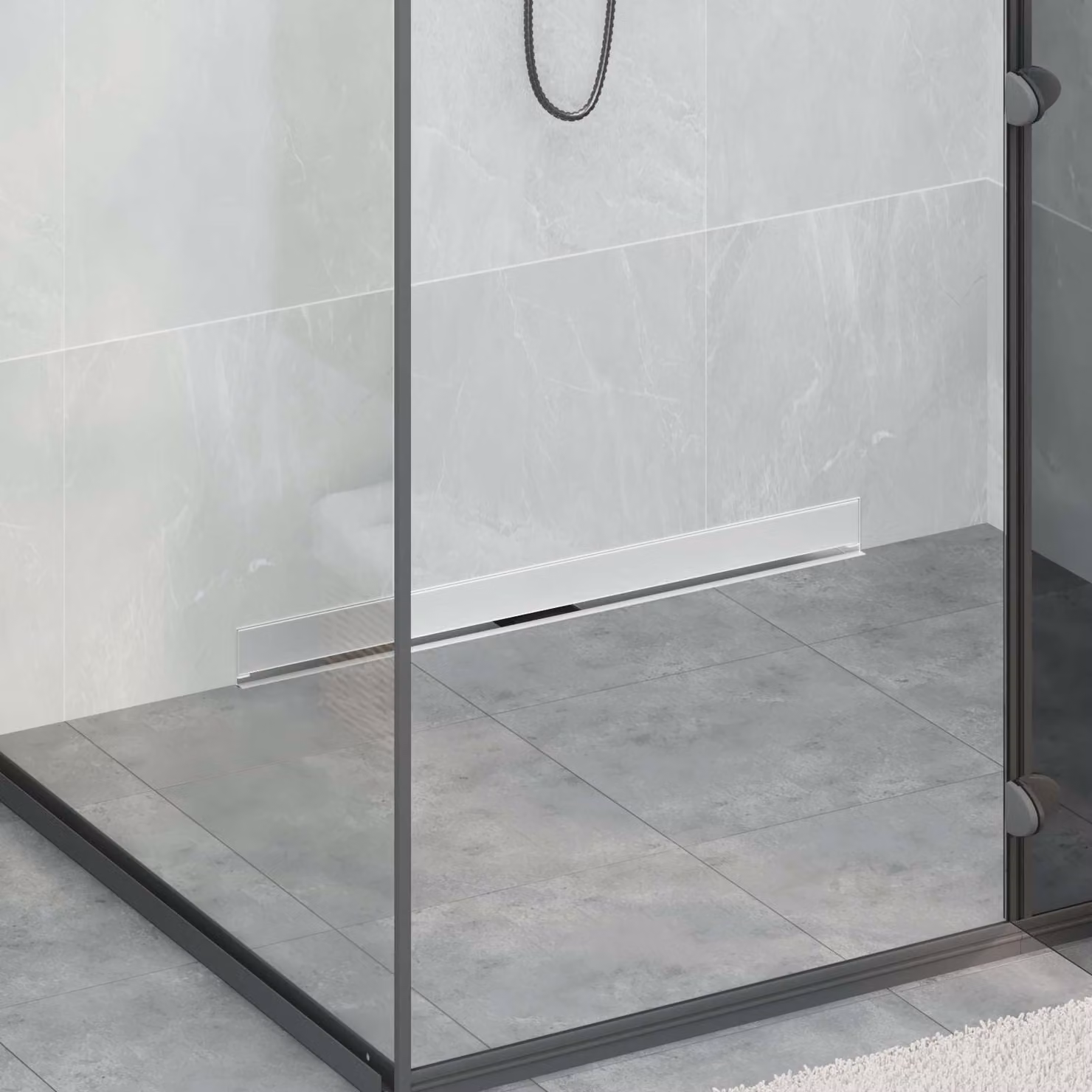 Scarico doccia da parete vidaXL in acciaio inox 304 color argento, lunghezza 80 cm