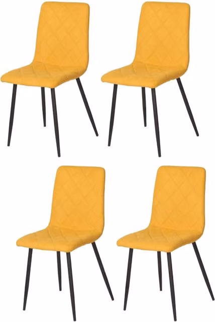 Sedia ALIDA CASA VITAL color giallo curry con struttura in metallo e seduta imbottita in tessuto, L: 47 cm, P: 4 cm, H: 120 cm