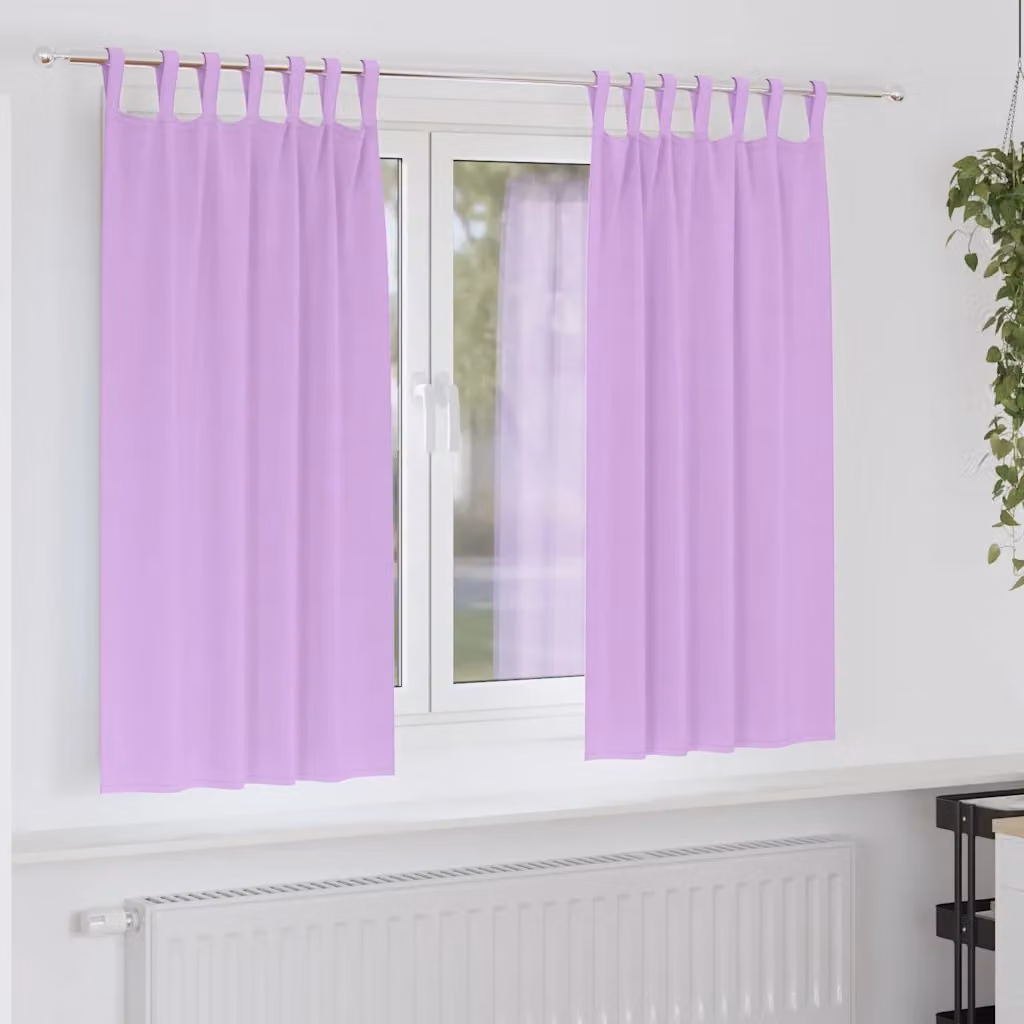 Set di 2 tende blackout vidaXL con anelli in poliestere, colore viola, H 175 x L 140 cm