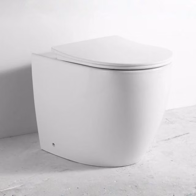 WC filo muro FT53A a pavimento in ceramica 52.5x37x41H cm. bianco