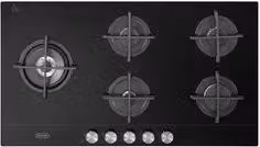Piano cottura a gas De'Longhi NSL 590D NCM da 90 cm nero con griglie in ghisa