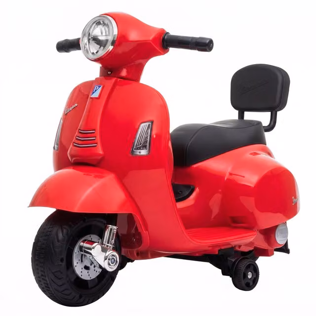 Moto Elettrica per Bambini AIYAPLAY MINI VESPA GTS 6V Rossa con Luci e Suoni