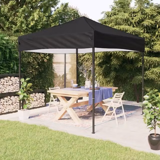 Tenda Gazebo Pieghevole per Feste Design In Nera L/P: 3 x 3 m – 1