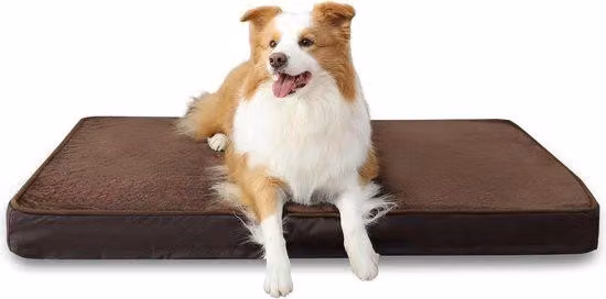 Cuscino per cani in tessuto pesante - impermeabile - resistente agli strappi - antiscivolo - lavabile - esclusivo cuscino in cotone - elegante cuscino per cani - marrone scuro - 120 x 75 x 10 cm