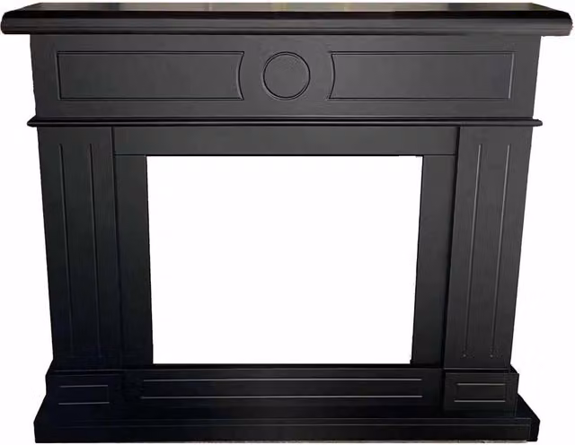 Cornice Camino MPC Lipari Nero in MDF per Inserto Elettrico o Bruciatore, L: 109,0 cm, H: 95,0 cm, P: 21,5 cm – 1