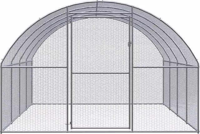 Pollaio per esterni in acciaio zincato e rete metallica DESIGN IN, colore argento, L: 4 m, P: 3 m, H: 2 m, modello CFW4234140