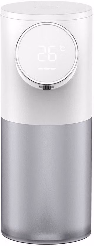 Erogatore automatico elettrico di sapone schiumoso, senza contatto, con regolazione della temperatura, bianco, azionabile manualmente