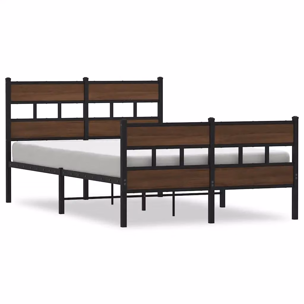 Struttura Letto Design Mania con Testiera e Pediera in Metallo e Legno, Colore Marrone, L/P/H: 120 x 200 x 91.5 cm – 2