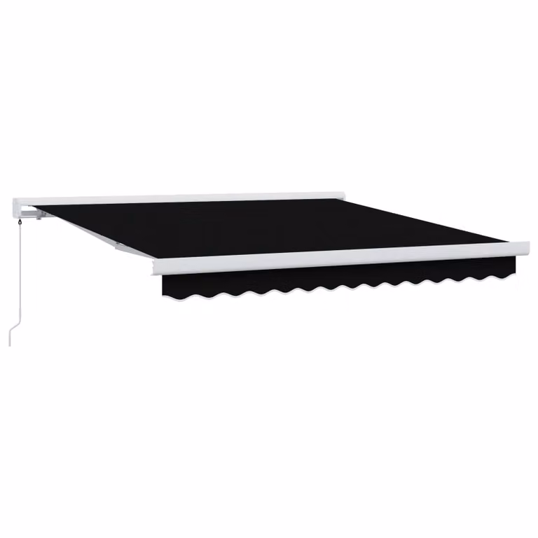 Tenda retrattile vidaXL con bracci pieghevoli in alluminio e tessuto in poliestere, Nero, L: 300 cm x P: 250 cm