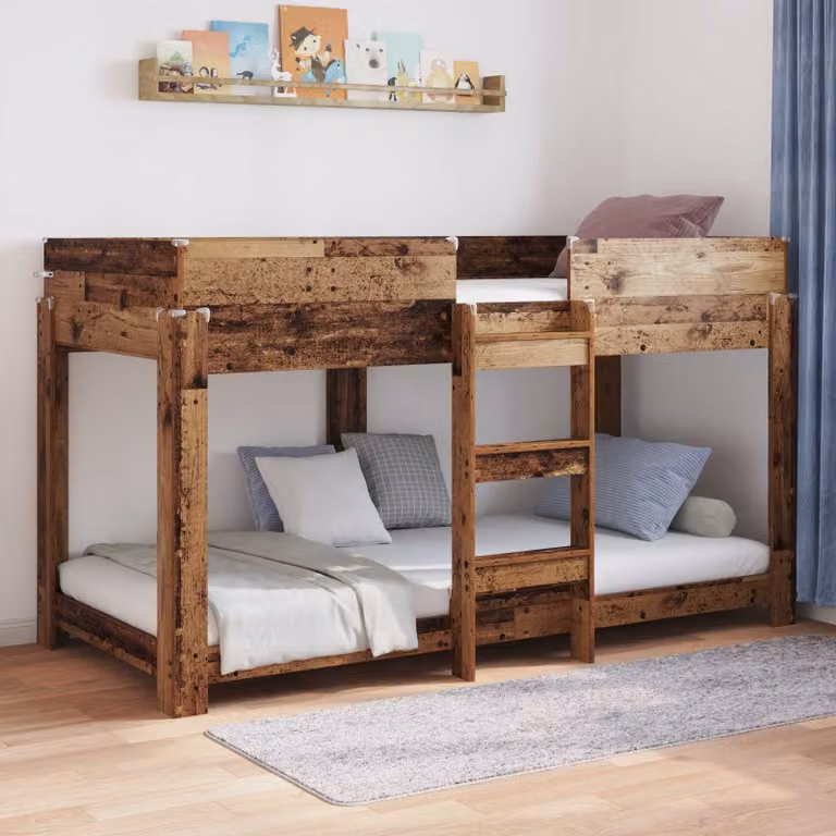Letto a castello per bambini vidaXL in legno marrone L/P/H: 200 x 100 x 112 cm