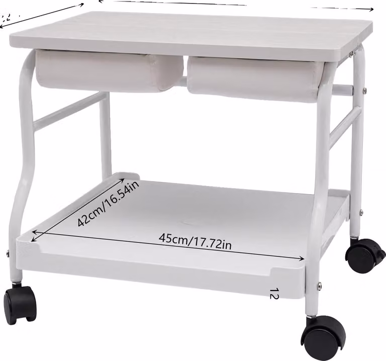 Carrello per pediluvio, design portatile, portata 18 kg, BIANCO