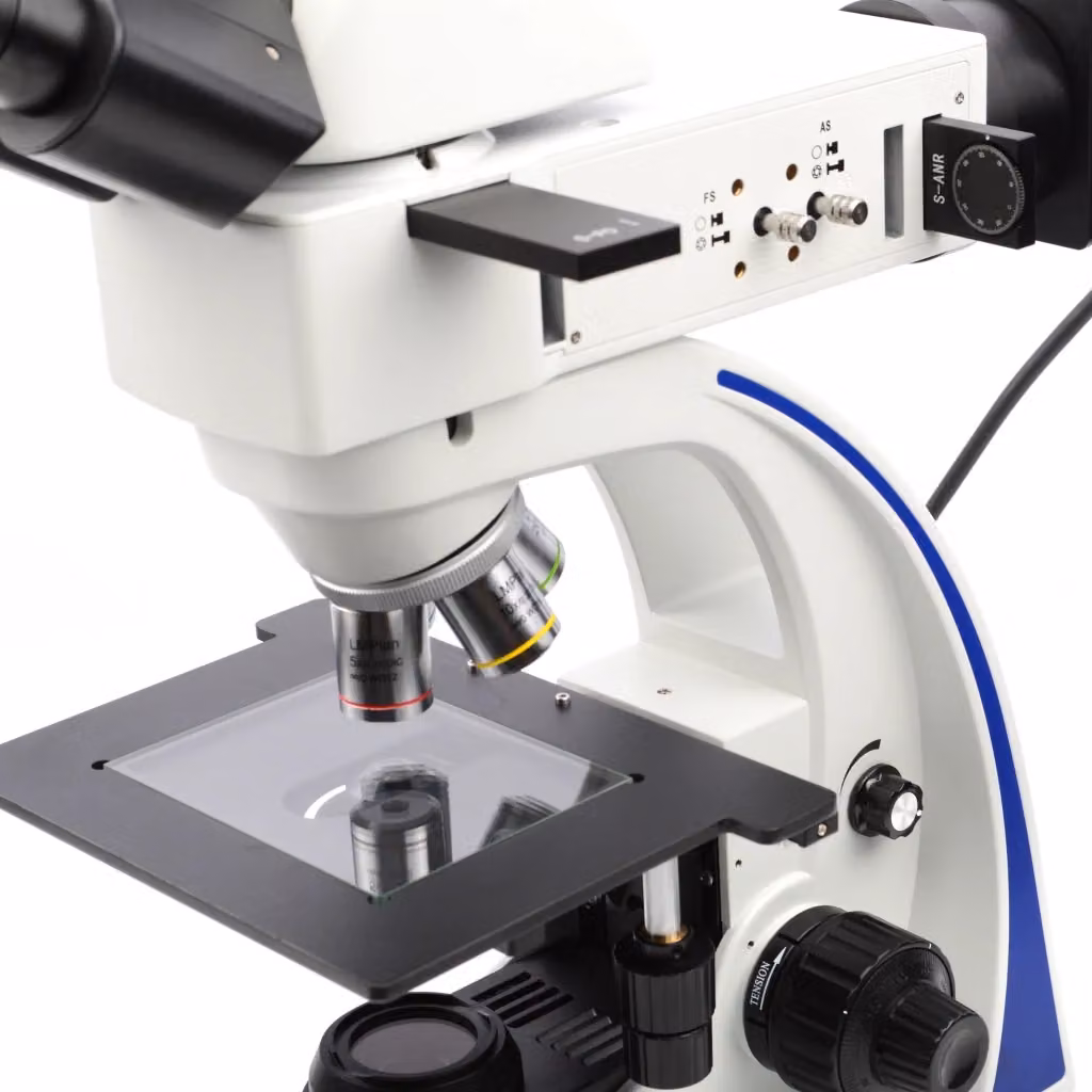 Microscopio Metallurgico Trinoculare Eris Pro MMEP-T-T&R Rosfix Bianco con Oculari WF10x/20mm e Obiettivi Planari – 2