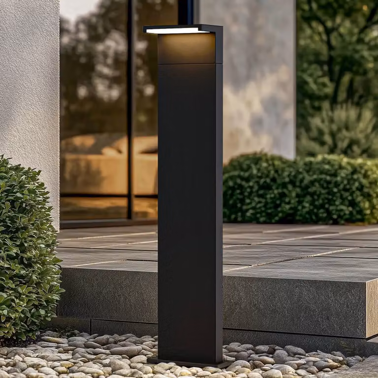 Lampioncino da giardino Iberion Arcchio, Nero, Alluminio, Moderno, Lampada LED da esterni