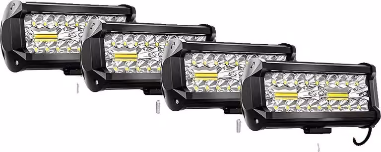 Luce da lavoro a LED, elevata luminosità, design resistente, 4 pezzi da 7 pollici