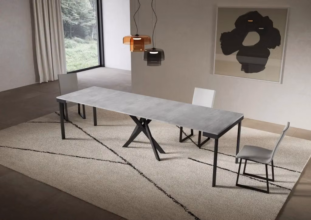 Consolle allungabile Sakuro Evolution Itamoby con finitura cemento e gambe antracite L/P/H: 90 x 40 x 77 cm (estendibile fino a 300 cm) – 2