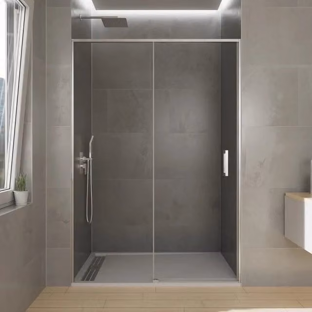 Box doccia frontale TWENTY 1 fisso + 1 scorrevole 120 cm (115-120) cromo lucido vetro trasparente