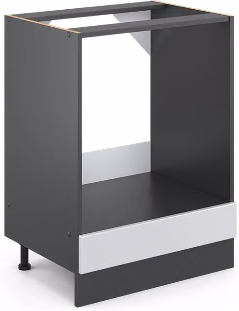 Mobile per forno da incasso Vicco R-Line Bianco rustico e Antracite con piano in marmo, L: 60 cm, P: 60 cm, H: 81,6 cm