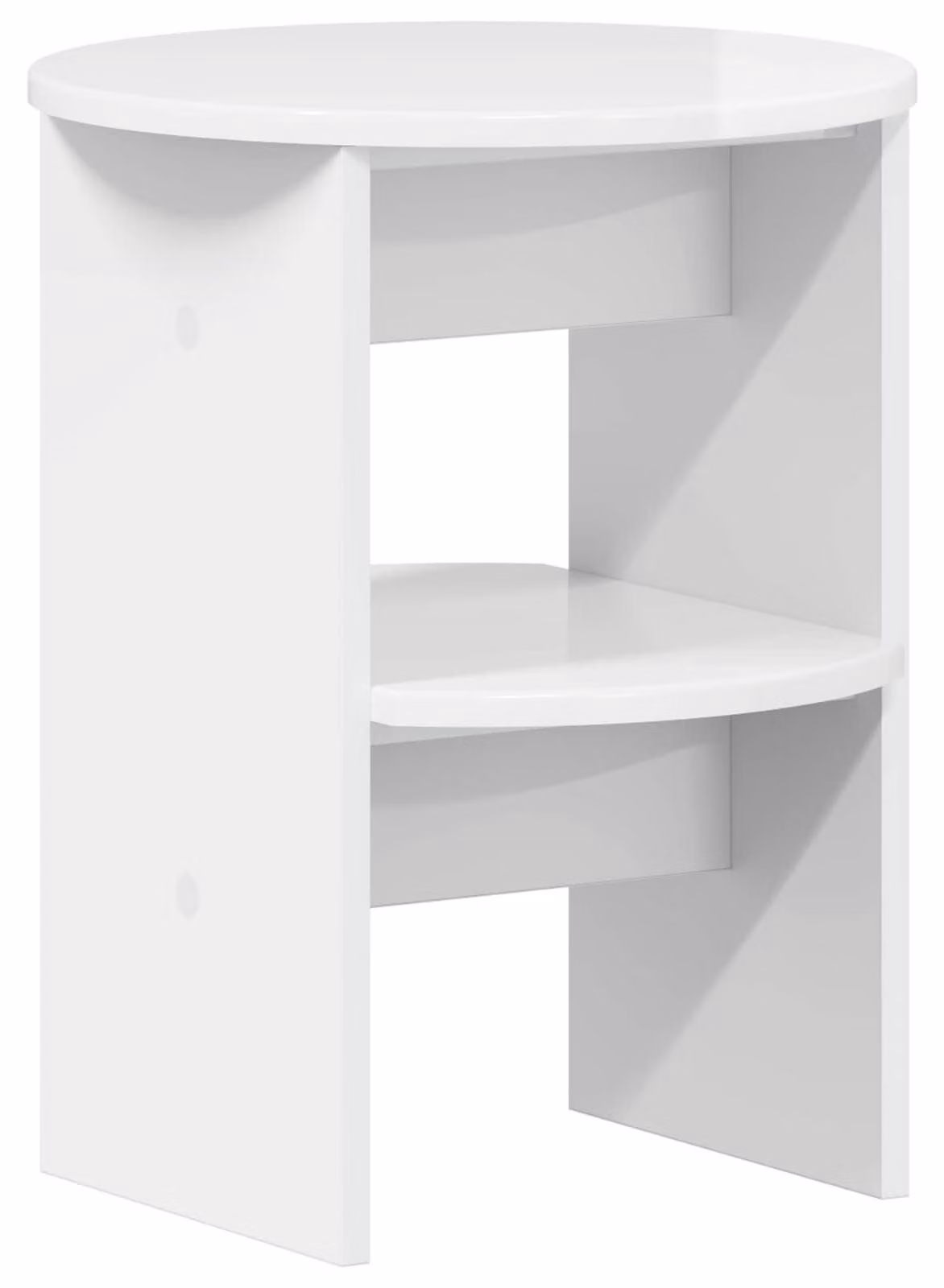 Mobile laterale Bianco Lucido Ø40 x 50 cm Legno ingegnerizzato