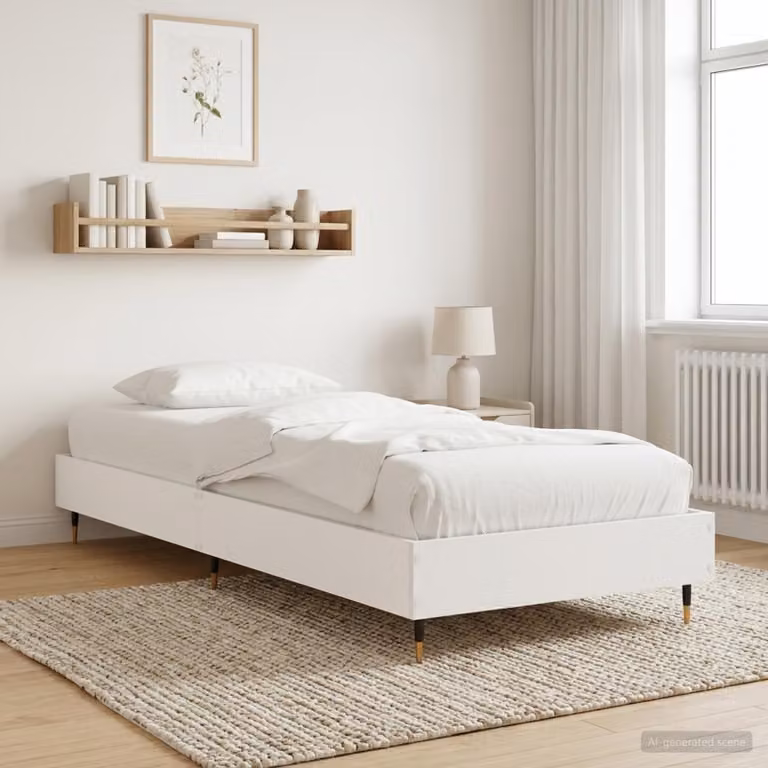 Struttura del letto moderna vidaXL in legno ingegnerizzato bianco L/P/H: 200 x 80 x 83 cm