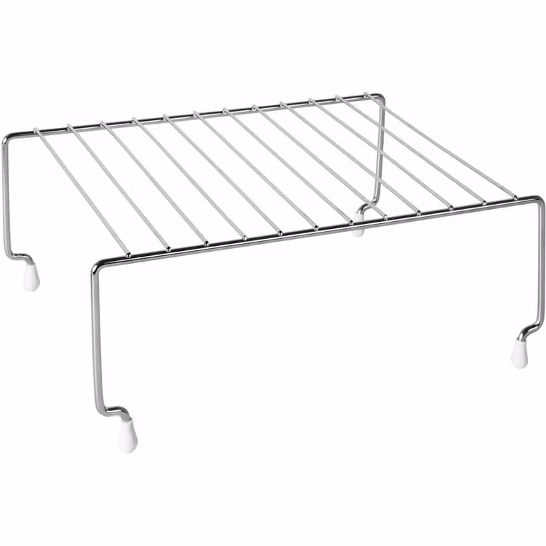 Mensola stand in metallo cromato GUSTO CASA, colore argento, H 11 cm x L 31 cm x P 25 cm