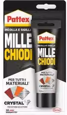 Pattex Adesivo Millechiodi Crystal trasparente 90g impermeabile per montaggio oggetti – 1