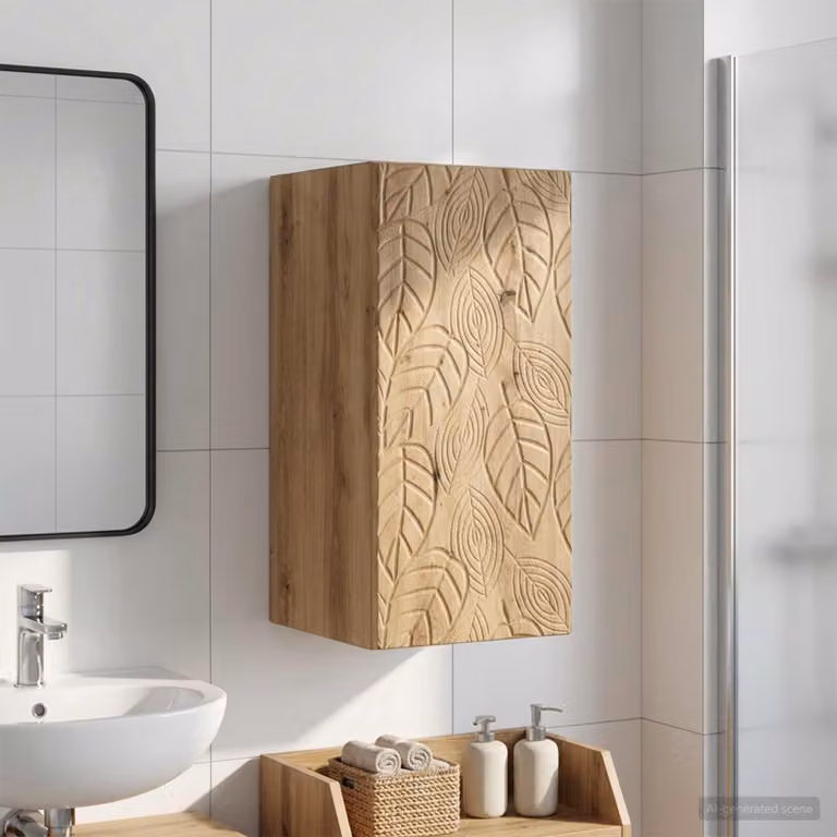 Armadio da bagno a muro vidaXL DELFT moderno in legno marrone con ante a battente