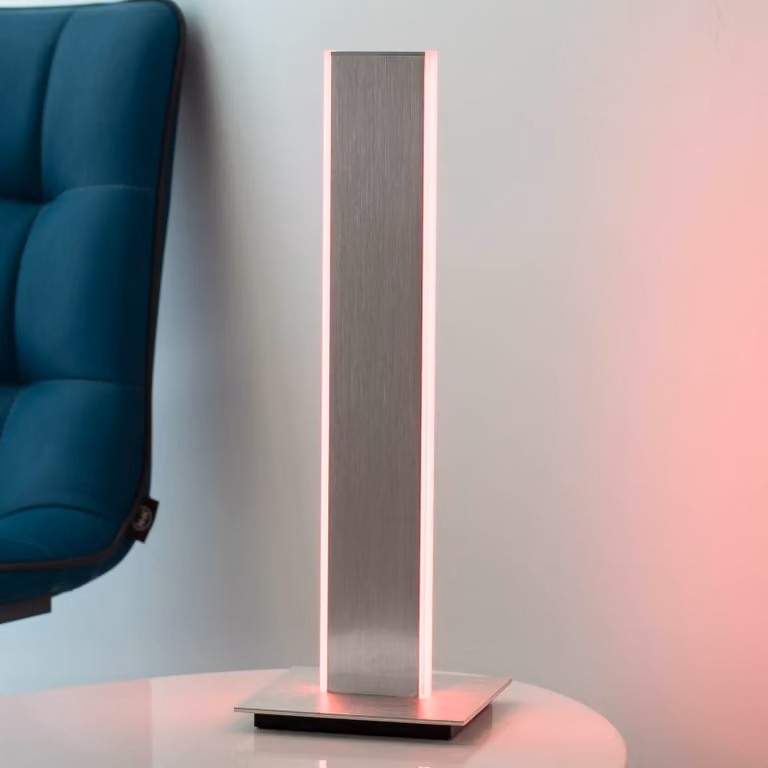 Q-Smart-Home Paul Neuhaus Q-Adriana LED da tavolo, altezza 40cm Q-Adriana, dimmerabile, Alluminio / Grigio / Zincato, Soggiorno / Sala da pranzo, Alluminio, Moderno