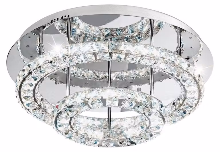Toneria, plafoniera LED in cristallo, cromo 36W