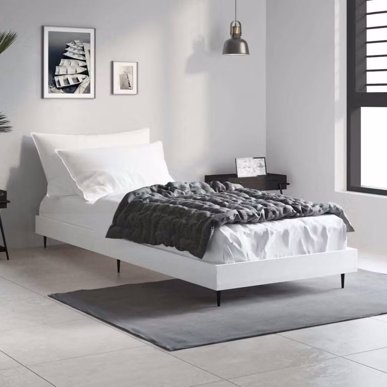 The Living Store Struttura letto bianca 75x190 cm in legno