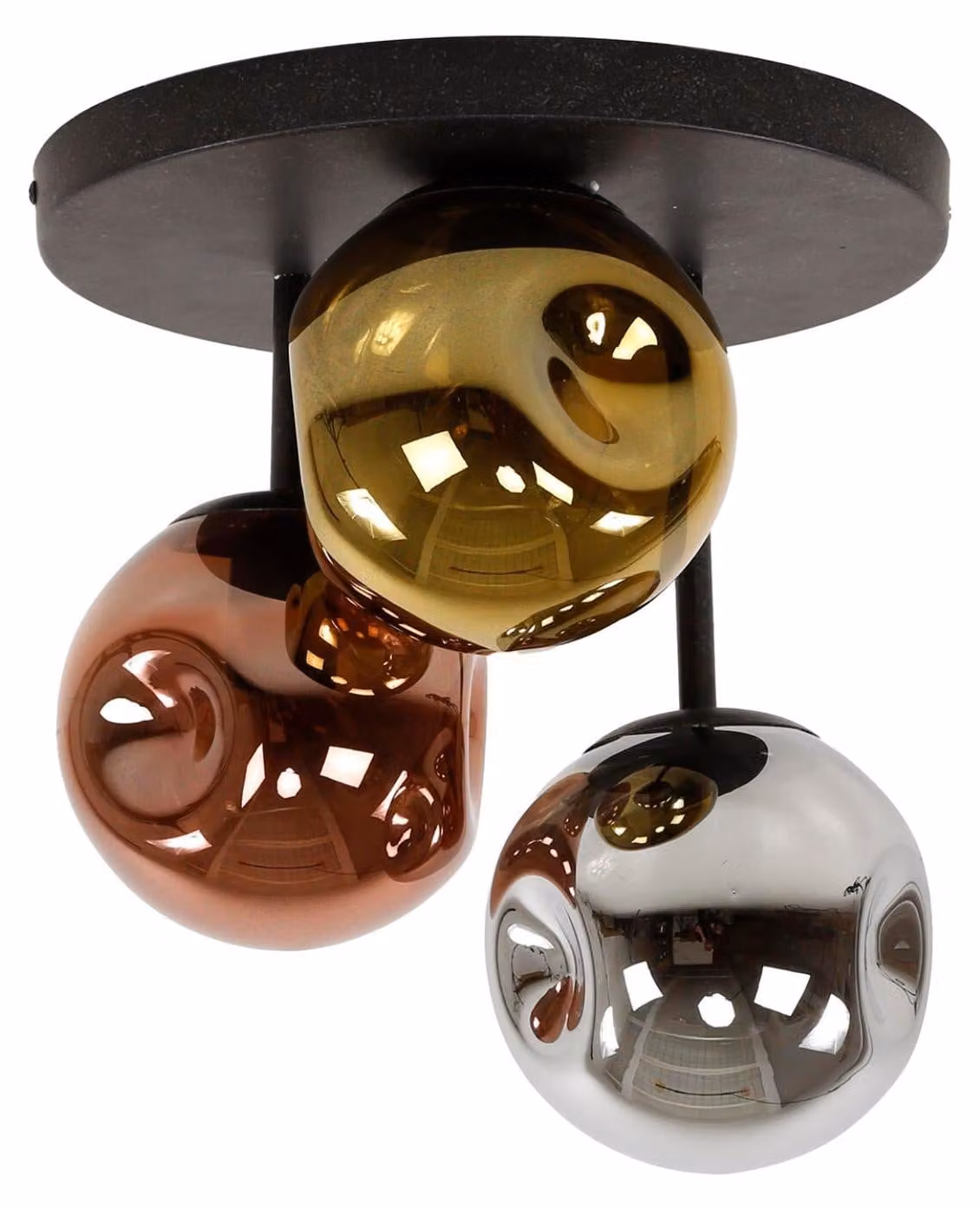 Lampada da soffitto FURNLUX Stellar oro, rame e argento 30 cm / Colore principale: nero / Dimensioni: 30 x 33 x 30 cm