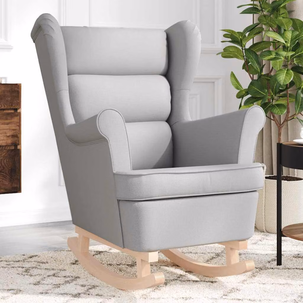 Maison Exclusive - Poltrona a dondolo, colore grigio nuvola, 74x90x102 cm, rivestimento in tessuto