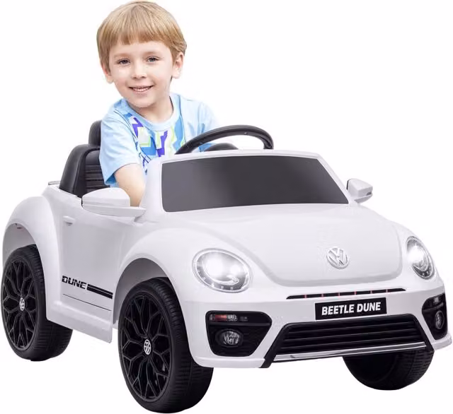 Auto Elettrica per Bambini Volkswagen Maggiolino Xylo Bianco con Telecomando e Musica