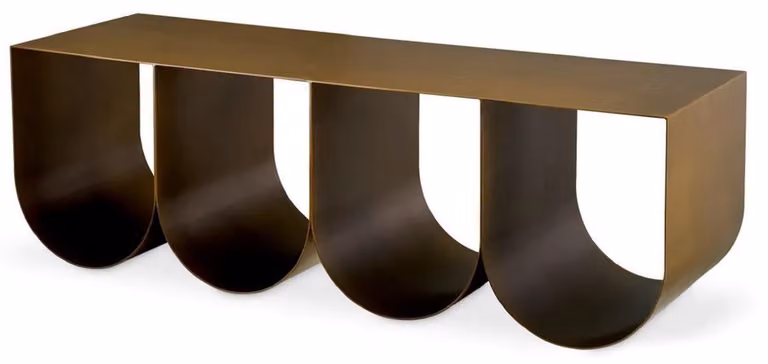 Casa Padrino Luxury Coffee Table Brass 120 x 40 x H. 38 cm - Tavolo rettangolare in metallo per il soggiorno - Mobili per il soggiorno - Mobili per hotel - Mobili in metallo