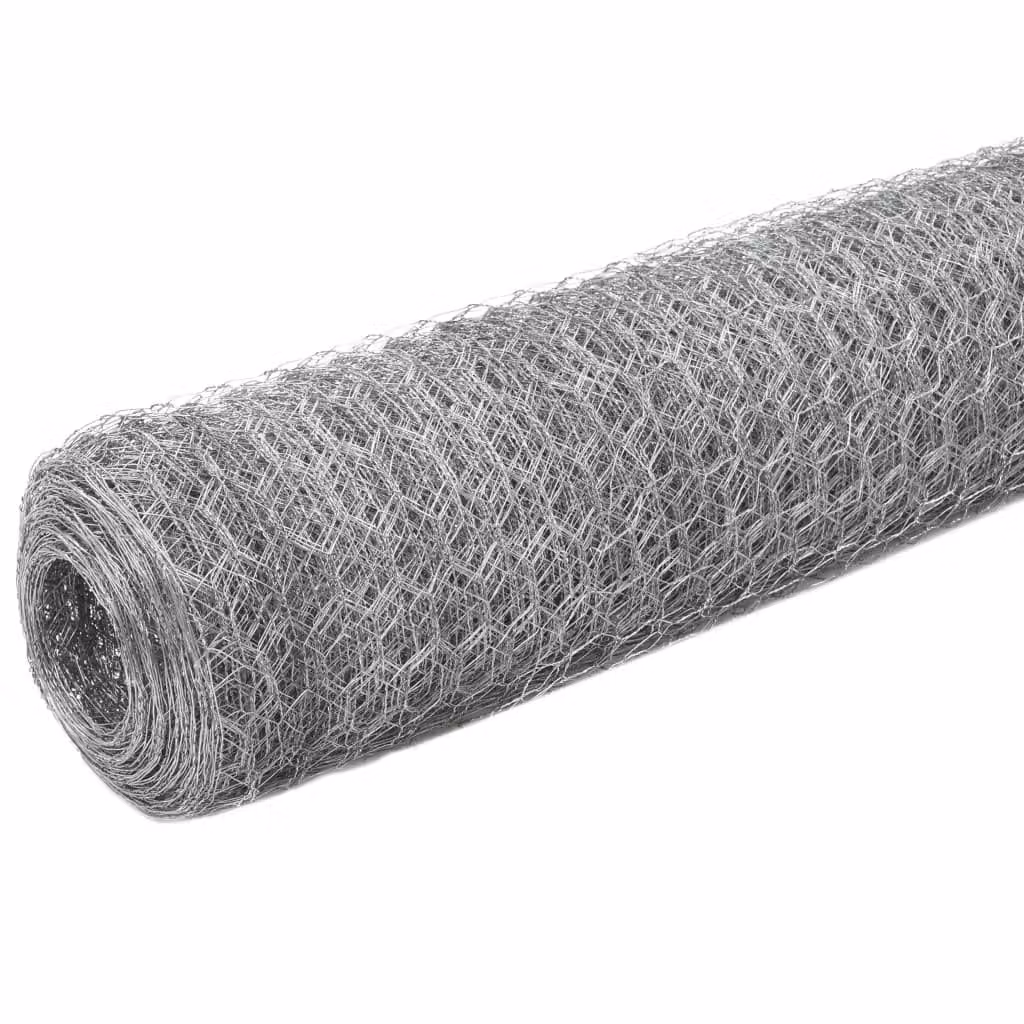 vidaXL Recinzione in filo d'acciaio zincato 25x1,2 m Argento