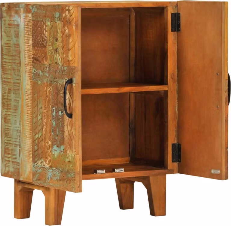 vidaXL Credenza intagliata a mano 55x30x75 cm in legno massiccio antico