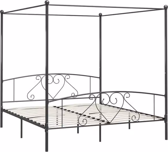 Letto matrimoniale | Letto per adulti | Giroletto Baldacchino senza Materasso 200x200 cm Metallo