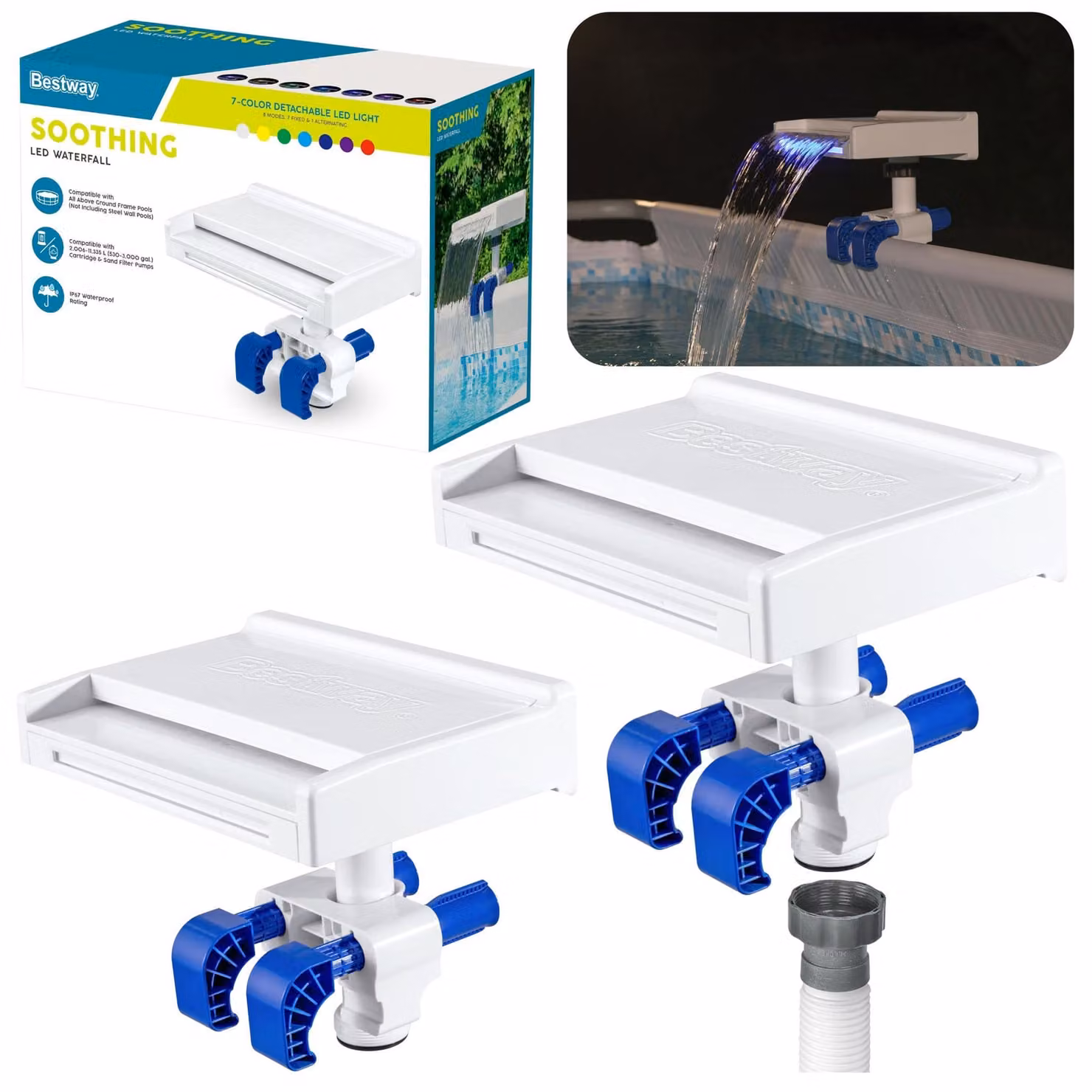Fontana per piscina a led 7 colori 8 modalità Ip67 Bestway 58619