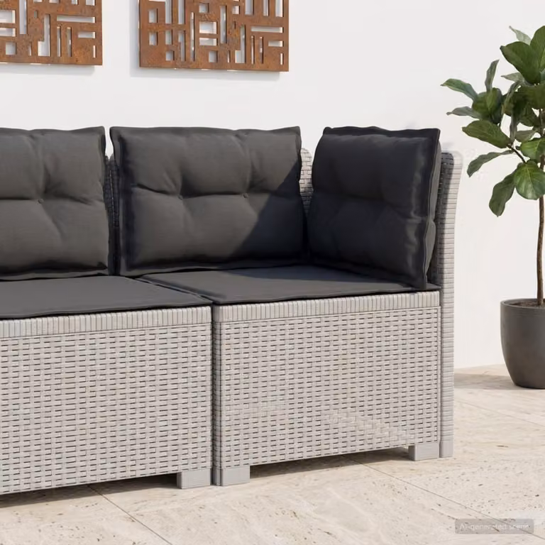 Divano da giardino a 1 posto con cuscini vidaXL in aspetto rattan moderno disponibile in bianco, antracite o grigio