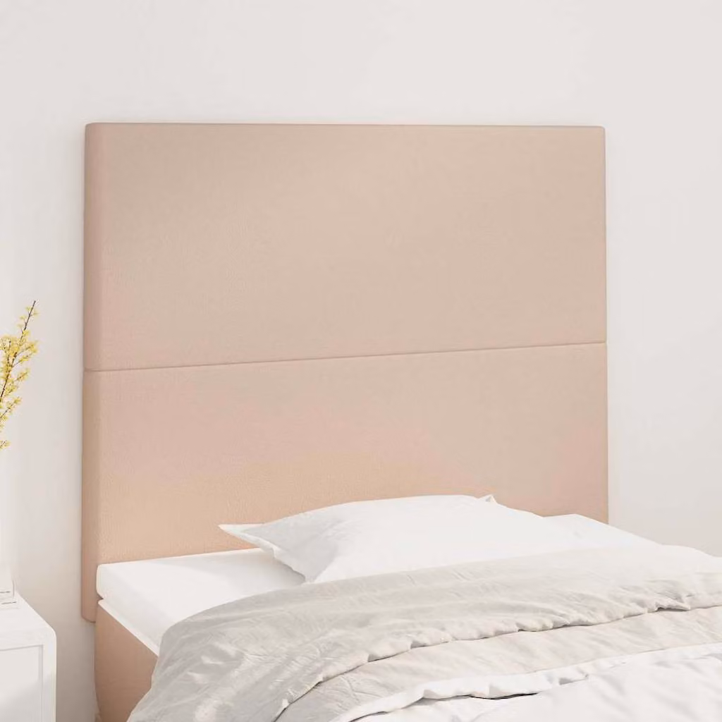 Testiera per letto vidaXL in similpelle color cappuccino, L: 90 cm, P: 5 cm, H: 118-128 cm